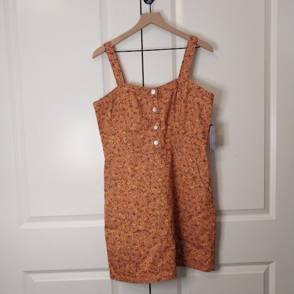No Boundaries Juniors Button Front Pinafore - Picture 1 of 10